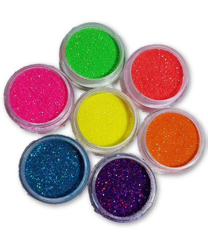 Set of 7 Neon Bright Glitters